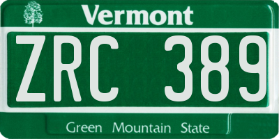 VT license plate ZRC389
