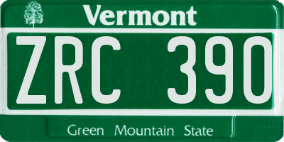 VT license plate ZRC390