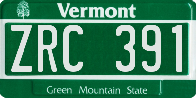VT license plate ZRC391
