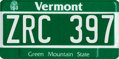 VT license plate ZRC397