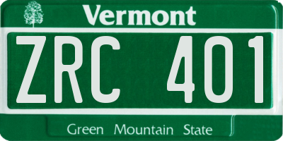 VT license plate ZRC401