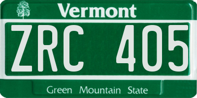 VT license plate ZRC405