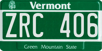 VT license plate ZRC406