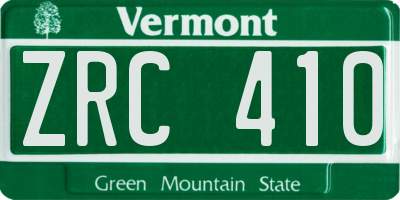 VT license plate ZRC410
