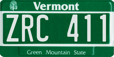 VT license plate ZRC411