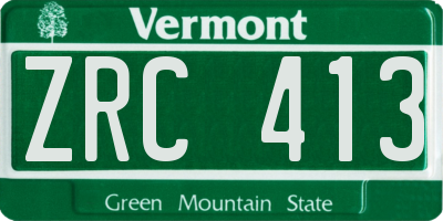 VT license plate ZRC413