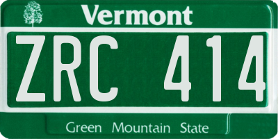 VT license plate ZRC414