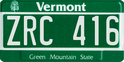 VT license plate ZRC416