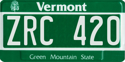 VT license plate ZRC420