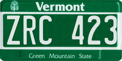 VT license plate ZRC423