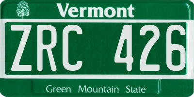 VT license plate ZRC426