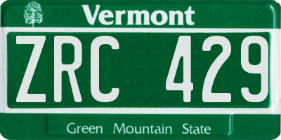 VT license plate ZRC429