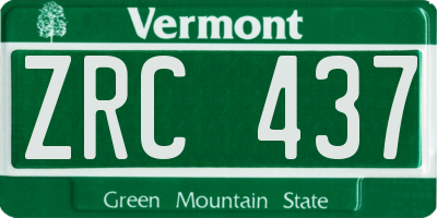 VT license plate ZRC437