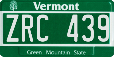 VT license plate ZRC439