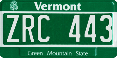 VT license plate ZRC443