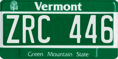 VT license plate ZRC446