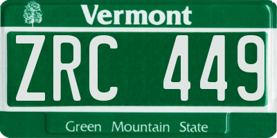 VT license plate ZRC449