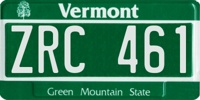 VT license plate ZRC461