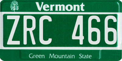 VT license plate ZRC466