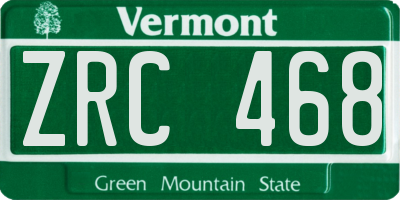 VT license plate ZRC468