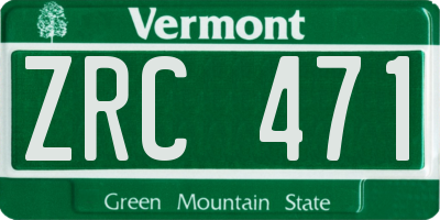 VT license plate ZRC471