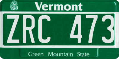 VT license plate ZRC473