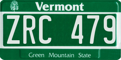 VT license plate ZRC479