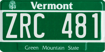 VT license plate ZRC481