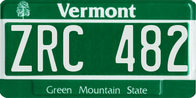 VT license plate ZRC482