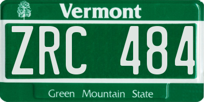 VT license plate ZRC484