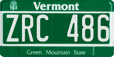 VT license plate ZRC486