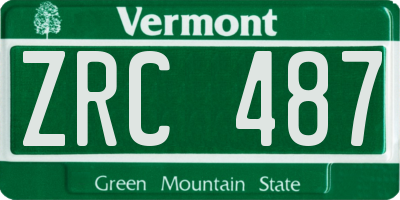 VT license plate ZRC487
