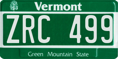 VT license plate ZRC499