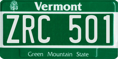 VT license plate ZRC501