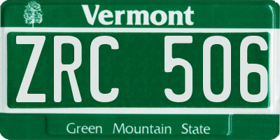 VT license plate ZRC506