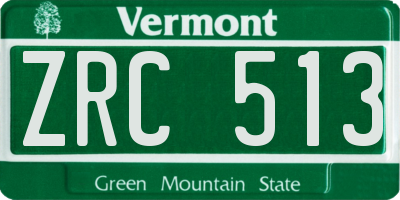 VT license plate ZRC513