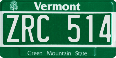 VT license plate ZRC514