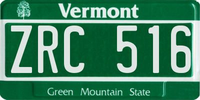 VT license plate ZRC516