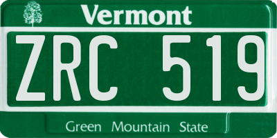 VT license plate ZRC519