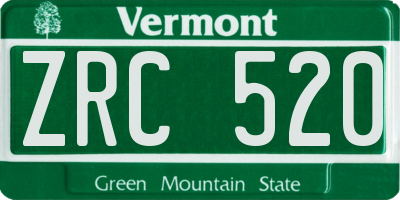VT license plate ZRC520