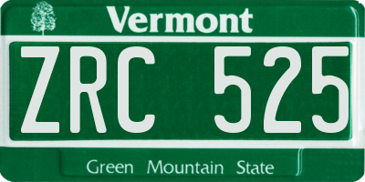 VT license plate ZRC525