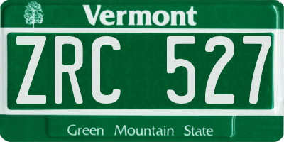 VT license plate ZRC527