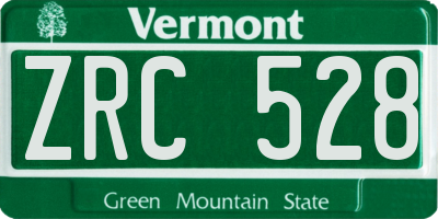 VT license plate ZRC528