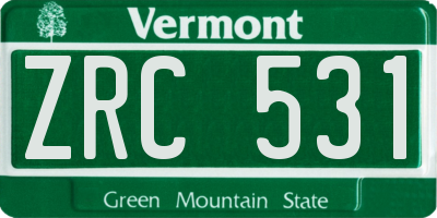 VT license plate ZRC531