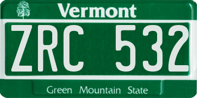 VT license plate ZRC532