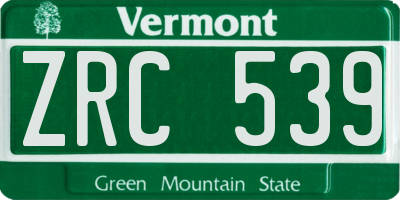 VT license plate ZRC539