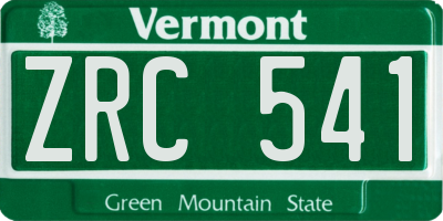 VT license plate ZRC541