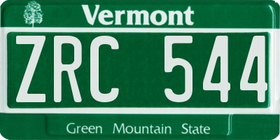 VT license plate ZRC544