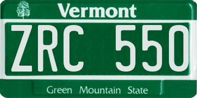 VT license plate ZRC550