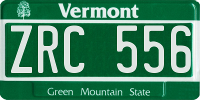 VT license plate ZRC556